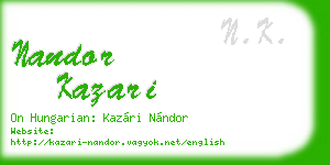 nandor kazari business card